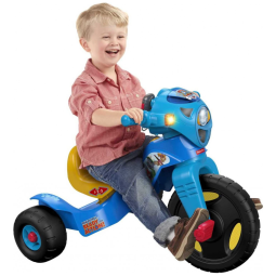 Triciclo Patrulha Canina com Luzes, Sons e Armazenamento para Crianças Acima de 2 Anos, Fisher Price, Azul