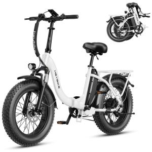 Bicicleta Elétrica Dobrável Heybike Ranger 2.0 Branca | Motor 1500W, Autonomia 88 km, Velocidade 40 km/h, Pneus 20"x4", Suspensão Frontal