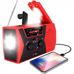 Rádio AM FM e NOAA 2000mAh Com Bateria Solar ou Manivela de Recarga USB Alarme SOS