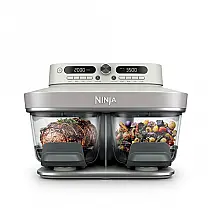Fritadeira a Ar Ninja Crispi Zona Dupla DD101IV2 Vidro 6-em-1 7,6L Cor Osso 110V