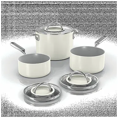 NeverQuit 6-Piece Ceramic Saucepan Cookware