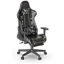 Cadeira de Escritório Gamer Reclinável e Ajustável com Encosto Alto, Camuflada, NSDIRECT, Verde
