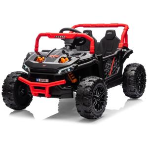 Carro Elétrico Infantil, UTV Off-Road com Controle Remoto, 3 Marchas, Música e Luzes LED, 24V, BOSTANA, Vermelho e Preto