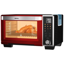Forno Elétrico de Bancada Inteligente 30 Litros 11 em 1 com Função de Vapor e Acessórios, WHALL 110V 1700W, Preto