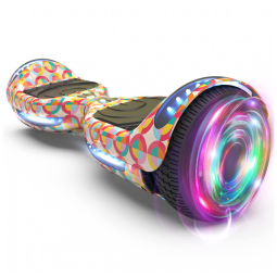 Hoverboard Certified HS2.01 com Roda Flash Bluetooth e Luzes de LED Patinete Elétrico Autobalanceado Caleidoscópio