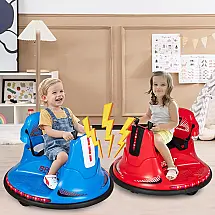 Carrinho Bate-Bate Elétrico Infantil HONEY JOY 12V Vermelho — Giro 360°, Joysticks Duplos, Controle Remoto dos Pais, Luzes LED