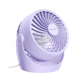Ventilador de Mesa Gaiatop Roxo 11 cm, 3 Velocidades, Inclinação 360°, Silencioso 30 dB, Vento 6,2 m/s, Potência 6,8W, Modelo AF-01