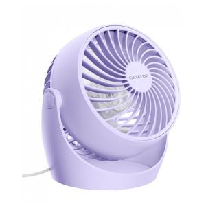 Ventilador de Mesa Gaiatop Roxo 11 cm, 3 Velocidades, Inclinação 360°, Silencioso 30 dB, Vento 6,2 m/s, Potência 6,8W, Modelo AF-01