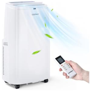 Ar Condicionado Portátil 9.000 BTU 3 em 1 Temporizador 24H Cobre 32 m2, COSTWAY, Branco