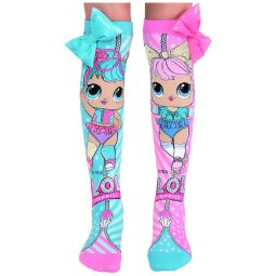 Meias L.O.L Surprise Bonbon Dawn, Meias Longas e Fofas com Laço Rosa e Azul Feito Sob Medida no Topo! 6-18 Anos Multicoloridas,MADMIA