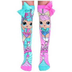 Meias L.O.L Surprise Bonbon Dawn, Meias Longas e Fofas com Laço Rosa e Azul Feito Sob Medida no Topo! 6-18 Anos Multicoloridas,MADMIA