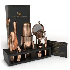 Highball Chaser Kit Bn Profissional 13 Peças em Aço Inoxidável com Suporte, Dourado