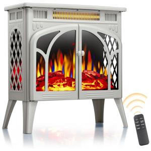 Lareira Elétrica com Controle Remoto e Chamas 3D Ajustável, 5100 BTU, 110v, Xbeauty, Verde Escuro