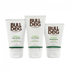 Kit Facial para Homens com Sabonete, Hidratante e Esfoliante, BULLDOG MENS SKINCARE AND GROOMING 46611 917, Branco