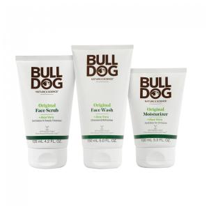 Kit Facial para Homens com Sabonete, Hidratante e Esfoliante, BULLDOG MENS SKINCARE AND GROOMING 46611 917, Branco