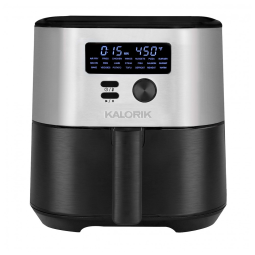 Fritadeira Elétrica Air Fryer 7L com Display LED, 21 Predefinições e Livro de Receitas, 1750W, Kalorik FT50930OW, Prata e Preto