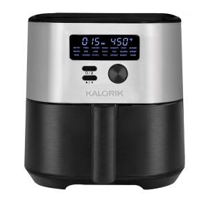 Fritadeira Elétrica Air Fryer 7L com Display LED, 21 Predefinições e Livro de Receitas, 1750W, Kalorik FT50930OW, Prata e Preto