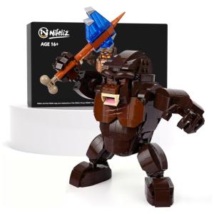 Kit de Construção Gorila Lendário com 566 Peças, Nifeliz, Marrom