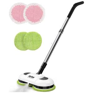 Esfregão Mop Elétrico sem Fio à Bateria com 4 Acessórios Extras, 110v, COP ROSE F528A, Branco