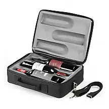 Bolsa para Transportar 3 Garrafas de Vinho com Tecnologia Anti-Quebra. Garrafas de Vinho são INQUEBRÁVEIS ao Cair de Até 1,83 Metros.
