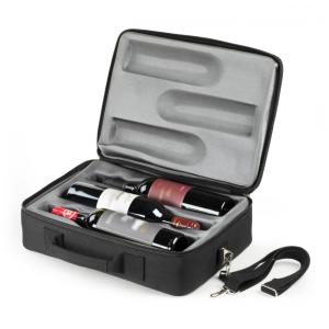 Bolsa para Transportar 3 Garrafas de Vinho com Tecnologia Anti-Quebra. Garrafas de Vinho são INQUEBRÁVEIS ao Cair de Até 1,83 Metros.