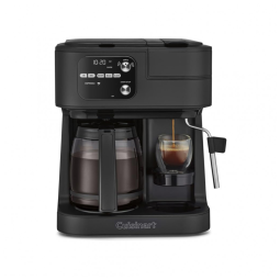Cafeteira 4-em-1 Cuisinart Barista Bar Compatível Pods Single-Serve Três Tamanhos Café Espresso Cappuccino Latte SS-4N1MBNAS Preto Fosco