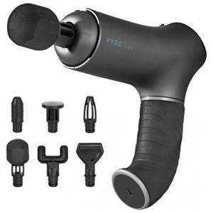 Massageador Pistola Elétrico Profissional Sem Fio 6 Acessórios e 3 Velocidades, VYBE PERCUSSION, Preto