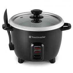 Panela de Arroz Elétrica 2,4L com Tampa de Vidro e Copo Medidor, 400W 110V, Toastmaster TM101RCCN, Preta