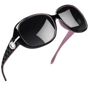 Óculos de Sol Feminino com Proteção UV, Joopin A02, Roxo e Preto