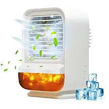 Climatizador de Ar Portátil de Mesa, 3 Velocidades, HOMINN, Branco