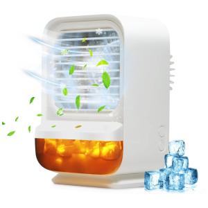 Climatizador de Ar Portátil de Mesa, 3 Velocidades, HOMINN, Branco