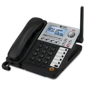 Telefone sem fio, com expansão de 4 linhas, 1 unidade, preto, ATT SB67148, Preto