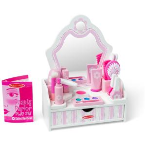 Kit Salão de Beleza Infantil de Madeira com 18 Acessórios para Crianças Acima de 3 Anos, Melissa & Doug