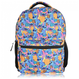 Mochila Escolar Infantil 40cm Disney Lilo para Meninos e Meninas, Azul