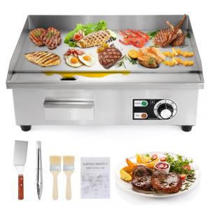 Chapa Grill Elétrico Profissional em Aço Inoxidável, 3000W 110V, Dyna Living