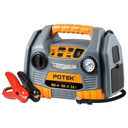 POTEK Carregador de Bateria Automotiva Portátil, 900 Picos, 9 AH, USB, compressor de ar 150 PSI