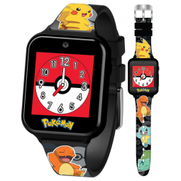 Relógio Smartwatch Infantil Pokémon Pikachu Interativo com Tela Touch, Câmera e Pedômetro