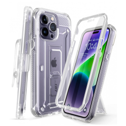 Capa para Iphone 14 Pro Max com Protetor de Tela Embutido e Clipe de Cinto, SUPCASE, Transparente