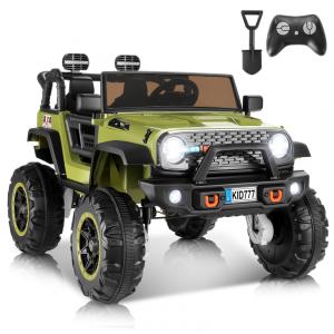 Carro Elétrico Infantil, Jeep 4x4 com Controle Remoto, 2 Lugares, Música via Bluetooth e Luzes LED, 24V, Hikole, Verde