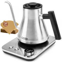 Chaleira Elétrica COZII Gooseneck, Controle de Temperatura Ajustável, 1200W, Aquecimento Rápido, 24H de Manutenção de Calor