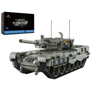 Kit de Construção Tanque Militar Leopard 2A4 com 1756 Peças, JMBricklayer, Cinza