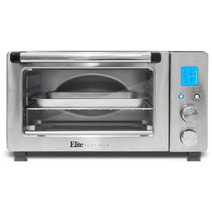 Forno Elétrico de Bancada Platinum 16L, 5 Configurações em Aço Inoxidável, 1500W, 110v, ELITE GOURMET ETO 1231, Prateado