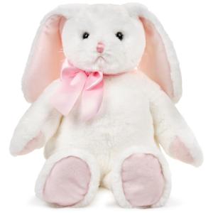 Coelho de Pelúcia de 35 cm, Coleção Páscoa, Bearington Loppy, Branco e Rosa