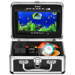Câmera de Pesca Subaquática Portátil à Prova d IP68 com Monitor e Luzes Infravermelhas, Cabo 15 M, EYOYO 6543858692, Preto