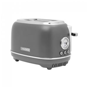 Torradeira HADEN Chelsea inox 2 fatias cinza e cromada com fenda larga e 6 níveis de tostagem 900W 110V