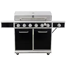 Churrasqueira a Gás 73.000 BTU com 6 Queimadores, 2 Portas e 1 Queimador Lateral em Aço Inoxidável, KENMORE PG A40602SRL, Preto