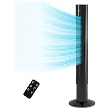 Ventilador de Torre Oscilante com Controle Remoto e Visor LCD, 110V 45W, R.W.FLAME, Preto