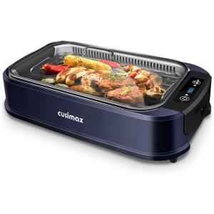 Churrasqueira Elétrica Portátil 1500W, 110v, CUSIMAX, Azul Escuro