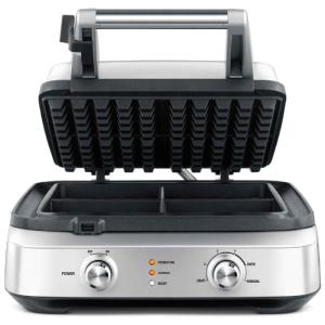 Máquina de Waffle BWM604BSS 4 Fatias Aço Inoxidável, 110v, BREVILLE BWM604BSSUSC, Prateado