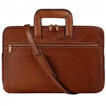 Bolsa Maleta Masculina de Couro para Laptop 15,6" TIME RESISTANCE Marrom Resistente e Elegante